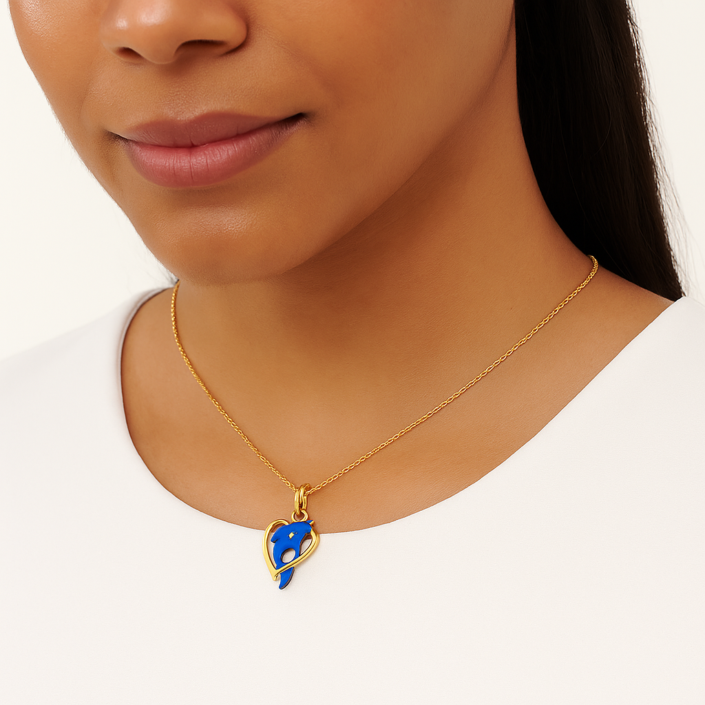 Womens Dolphin Gold Pendant - Image 2