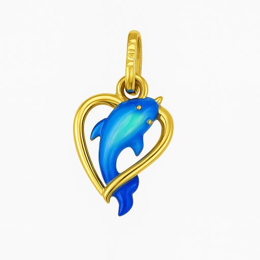Womens Dolphin Gold Pendant