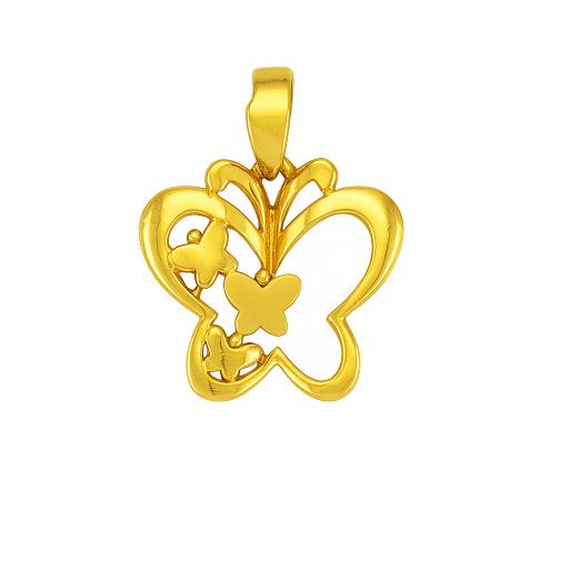 Womens Butterfly Gold Pendant