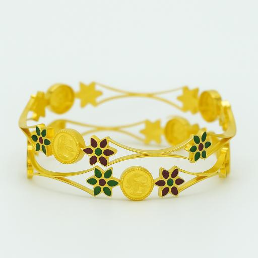 W GOLDEN FLOWER BANGLE