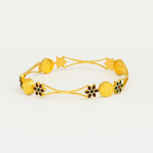 W GOLDEN FLOWER BANGLE - Image 2