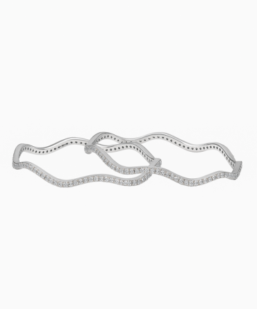 Crystal Wave Silver Bangles