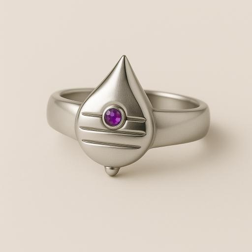 Teardrop Groove Silver Ring
