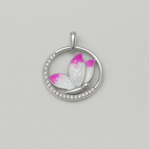 Enchanted Butterfly Circle Pendant