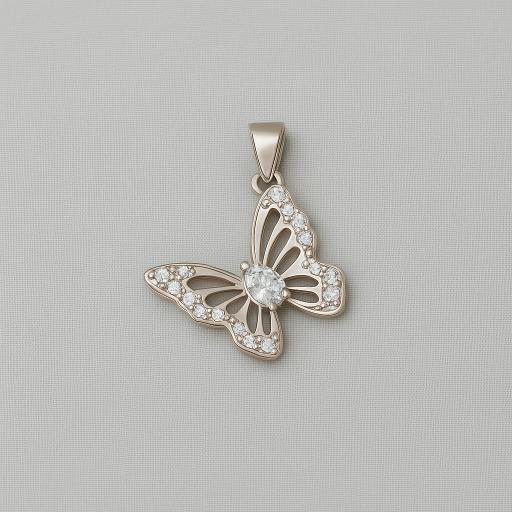 Rose Gold Crystal Butterfly Pendant