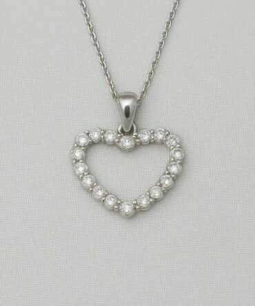 Crystal Heart Outline Pendant