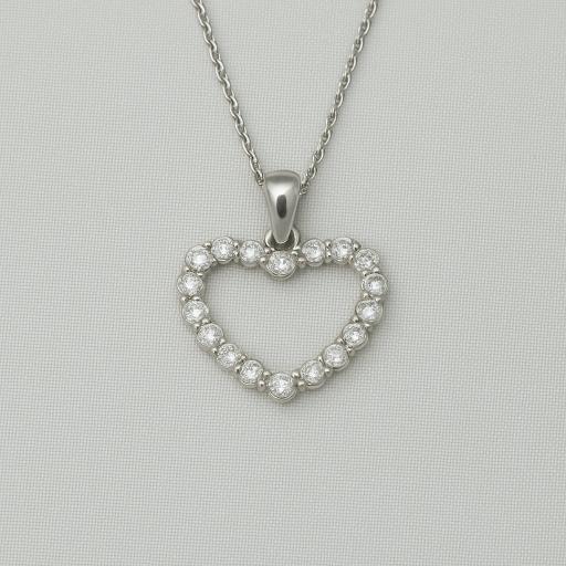 Crystal Heart Outline Pendant