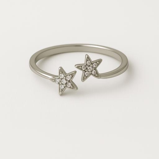 Twinkling Stars Silver Ring