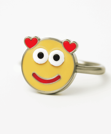 Smiley Heart Charm Ring