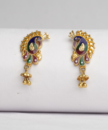 Peacock Jhumka Studs