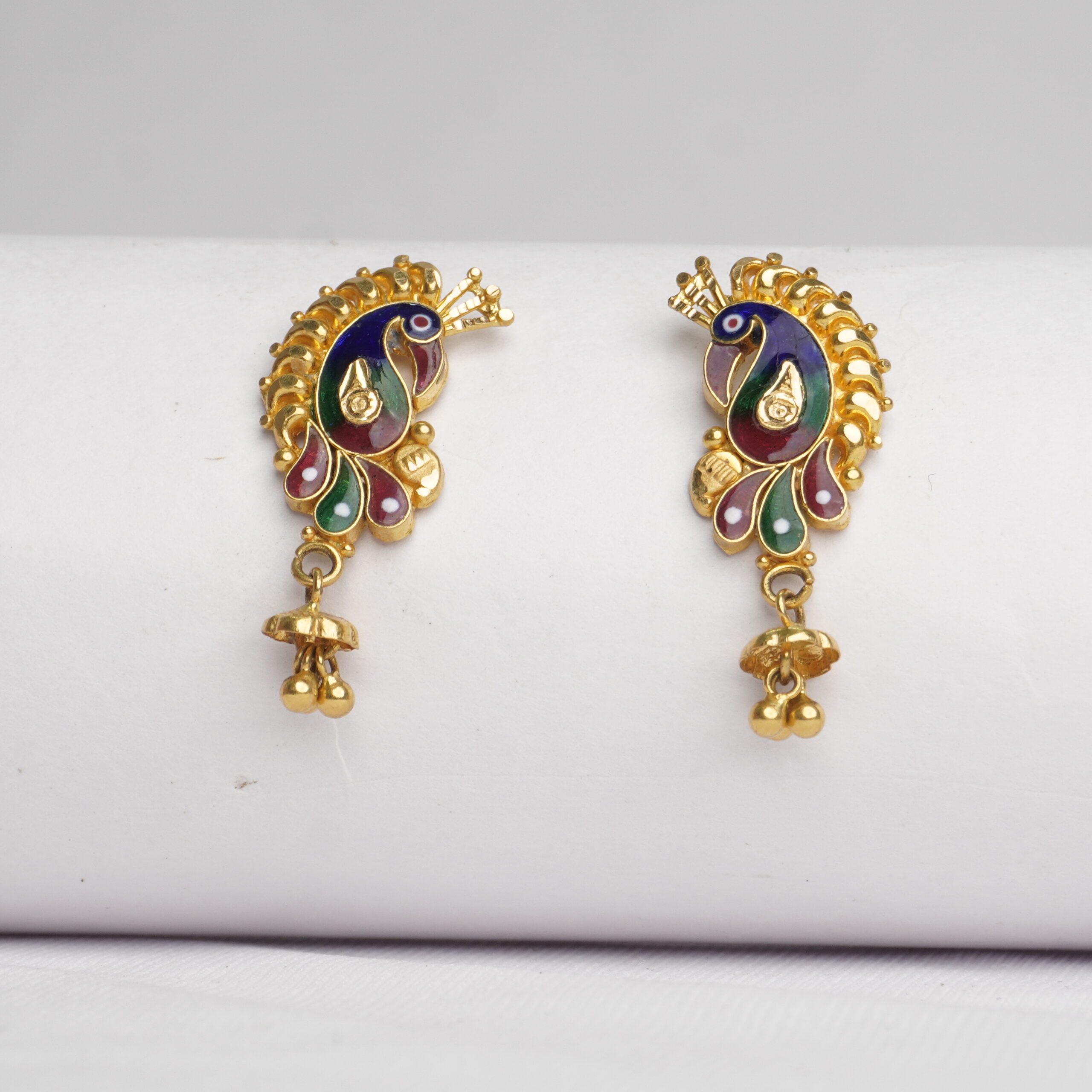 Peacock Jhumka Studs