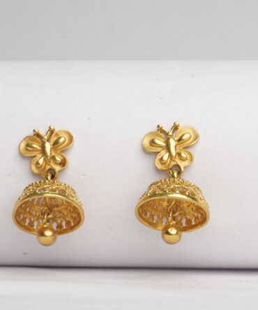 Butterfly Jhumka Gold Studs