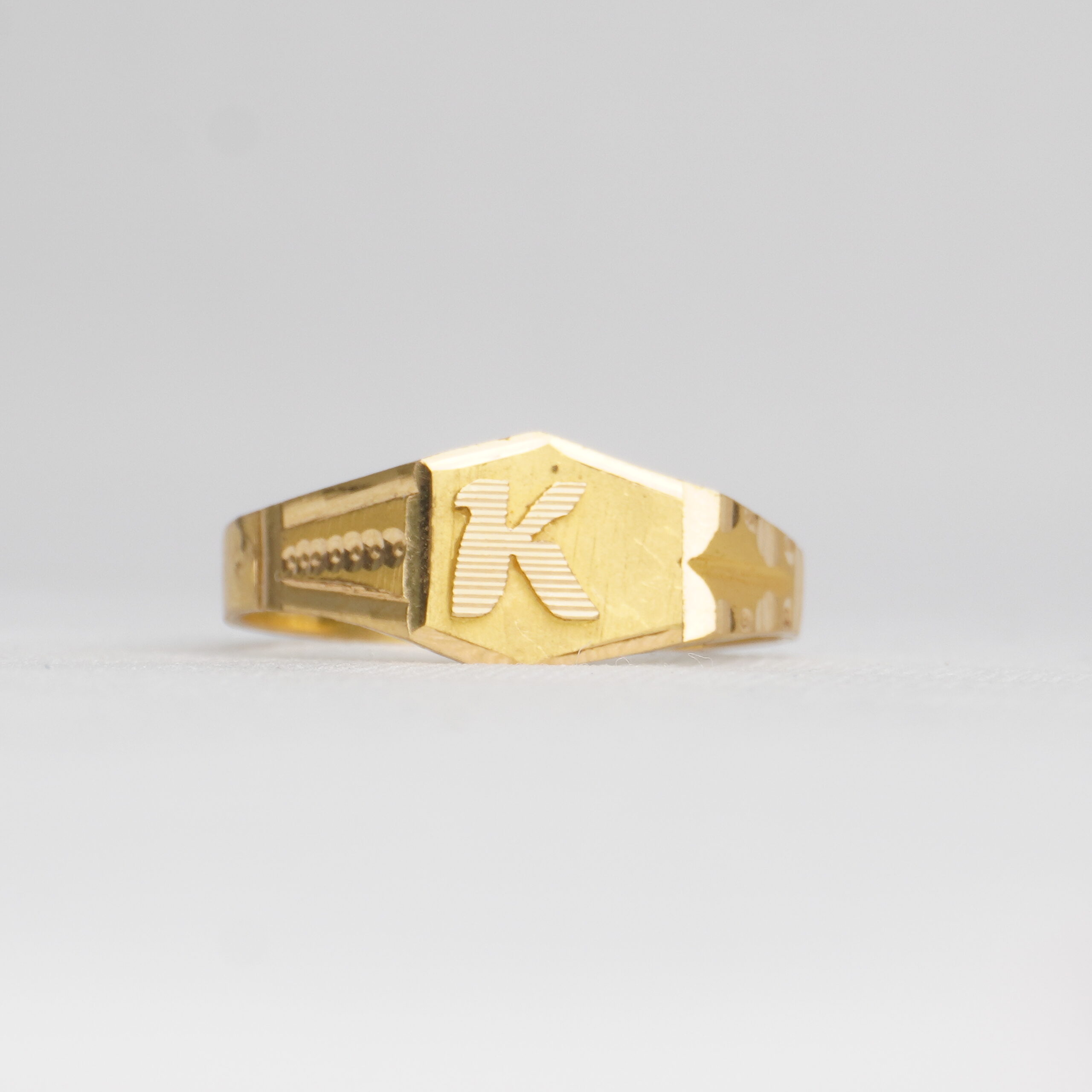 "k" Letter Ring