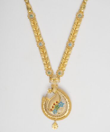 Peacock Elegance Gold Necklace