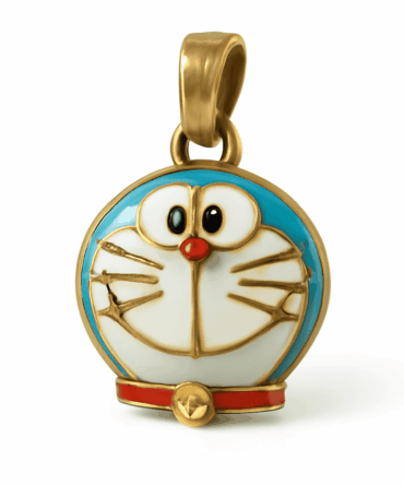 Doraemon Face Silver Charm Pendant