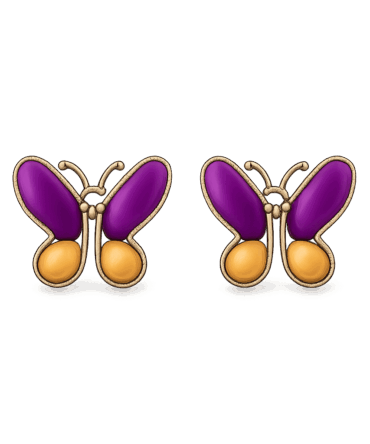 Royal Bloom Butterfly Studs