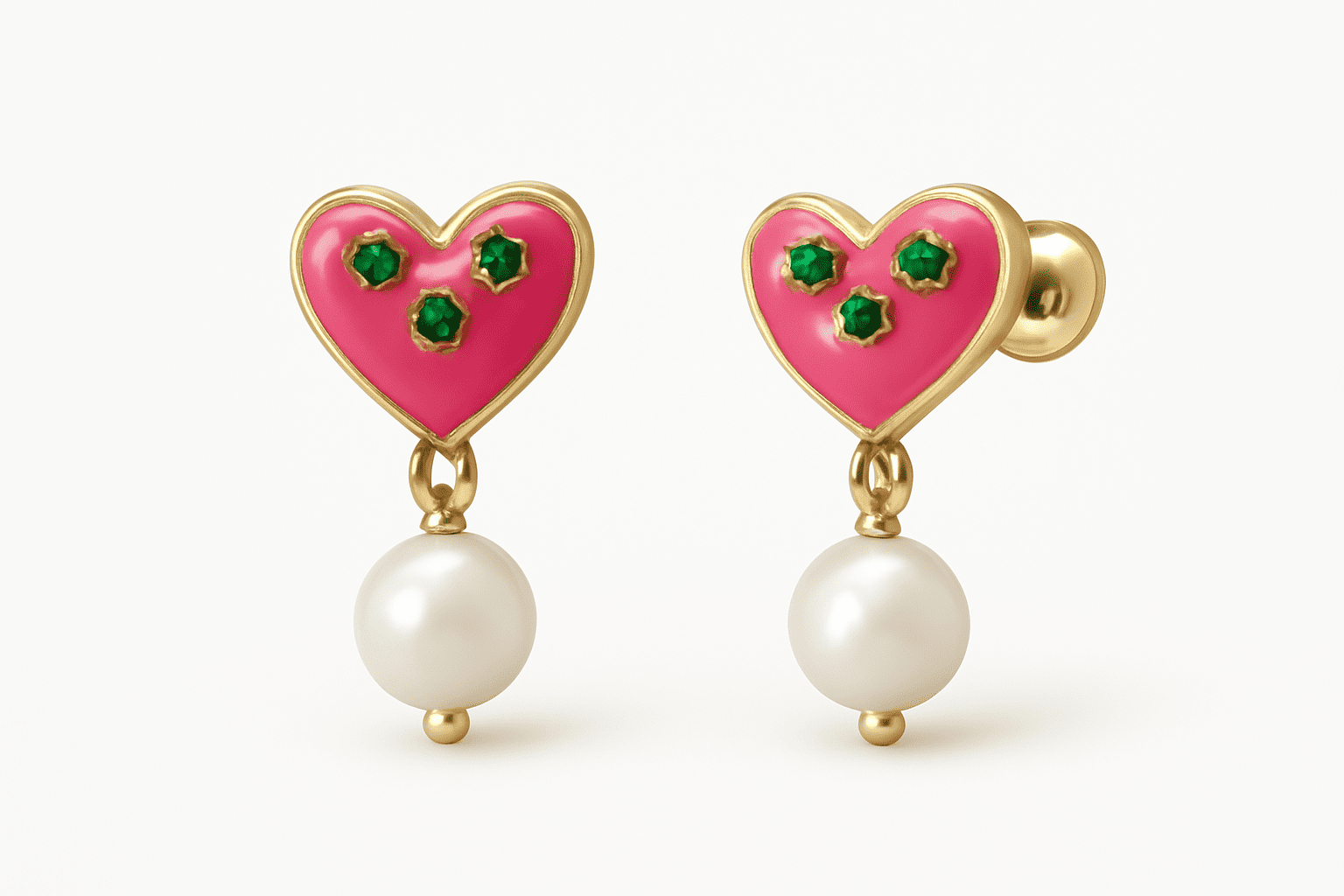 Pearl Pop Heart Stud
