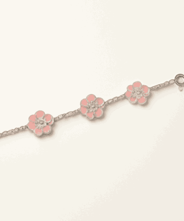 Pink Blossom Flower Bracelet