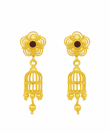 Golden Cage Drop Earrings