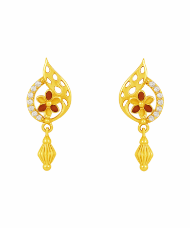 Floral Flame Drop Earrings