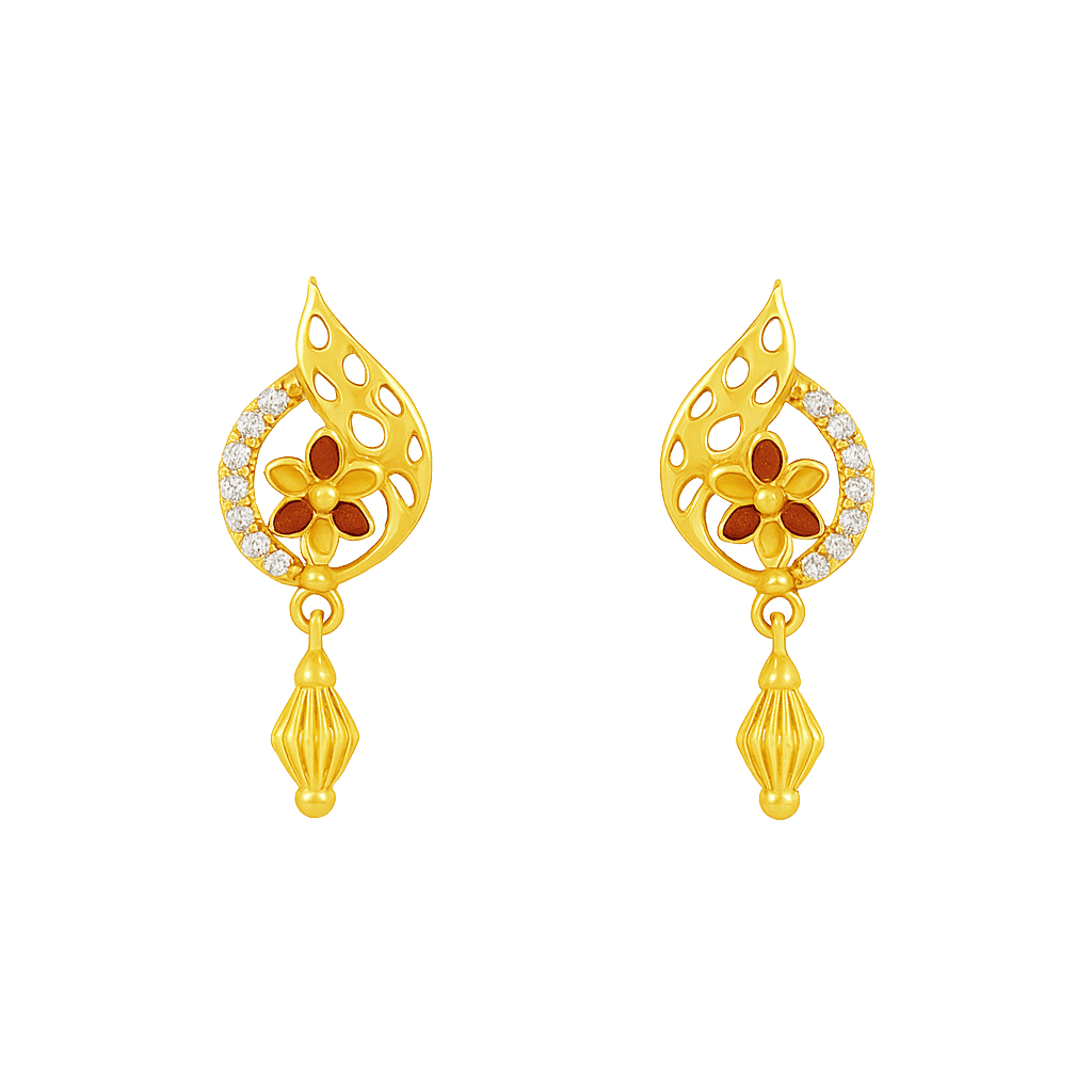 Floral Flame Drop Earrings