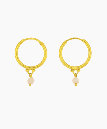 Golden Minimal Pearl Hoops