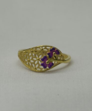 Purple Bloom Filigree Ring