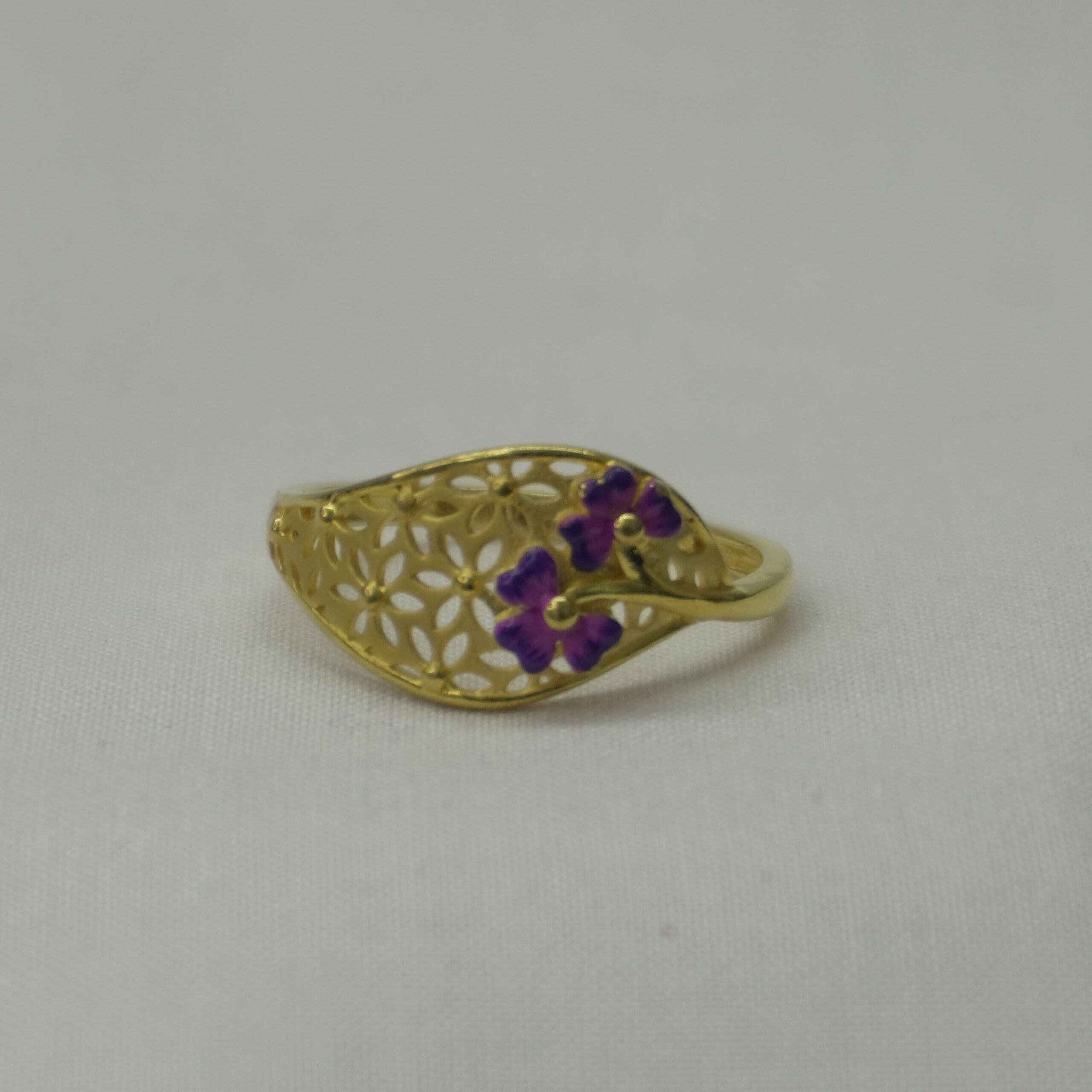 Purple Bloom Filigree Ring