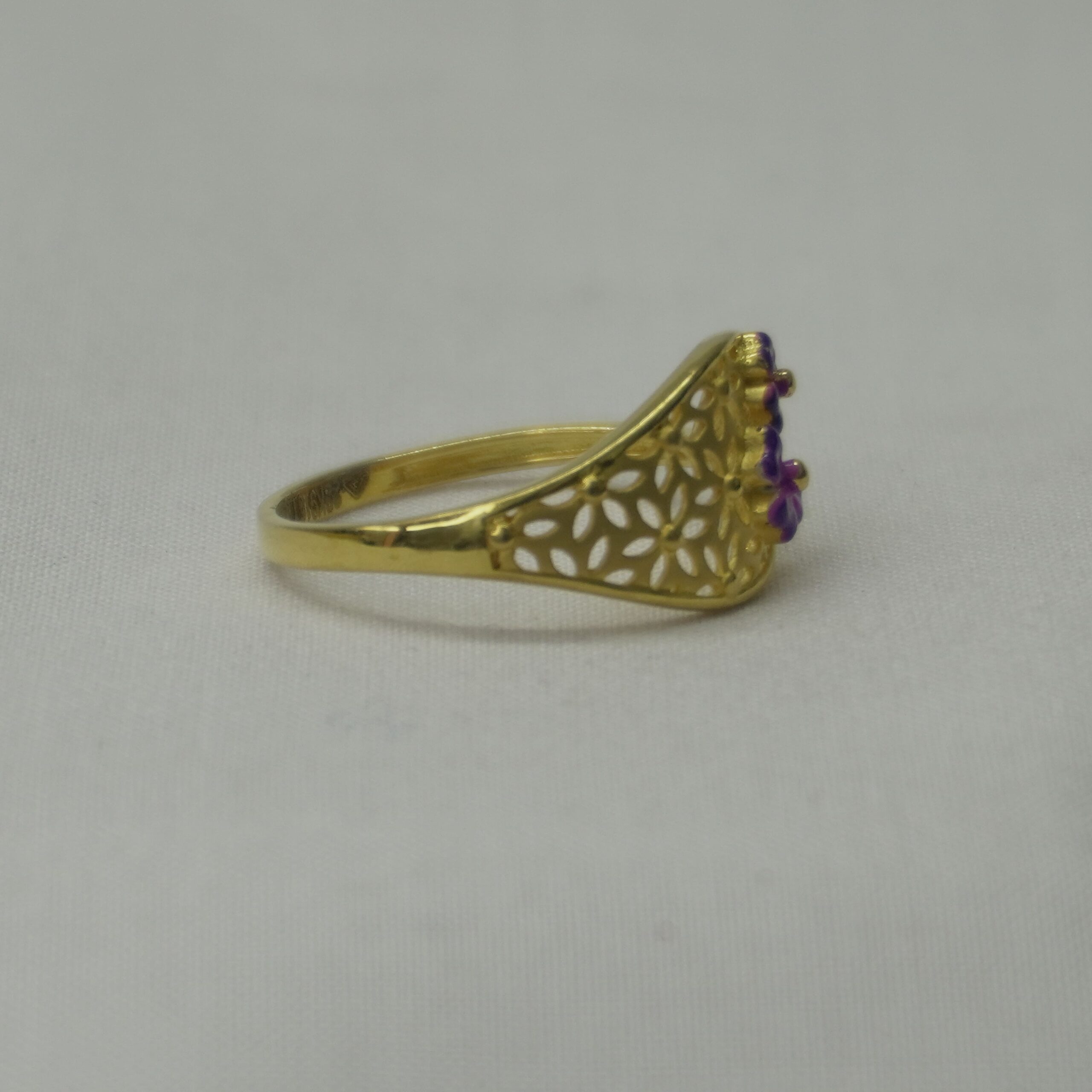 Purple Bloom Filigree Ring - Image 2