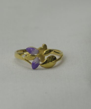 Lavender Petal Gold Ring