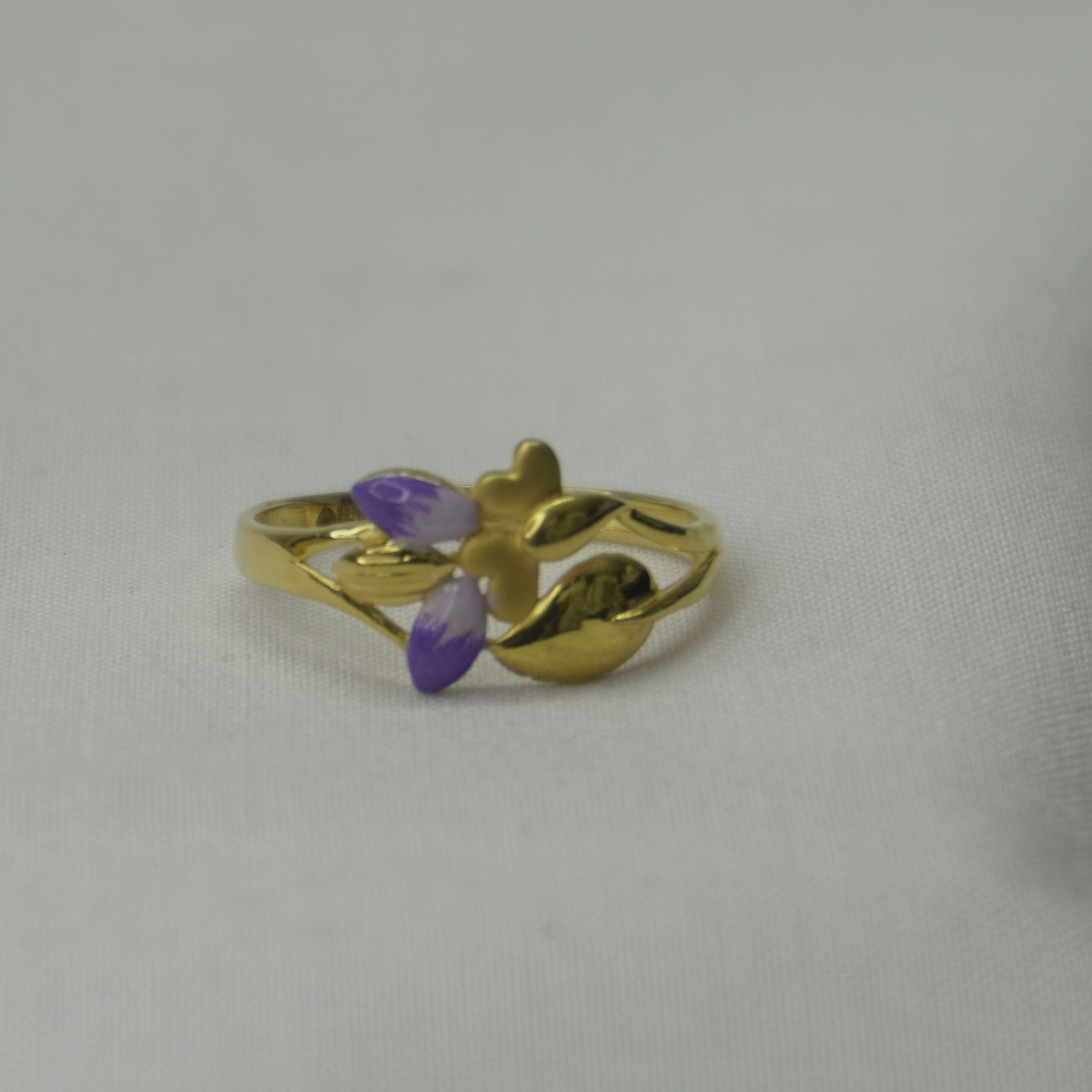 Lavender Petal Gold Ring