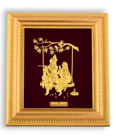 Radhakrishna Vrindavan Gold Frame
