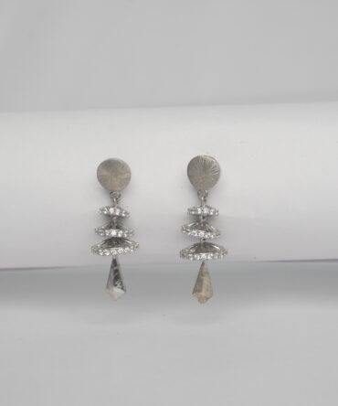 Crystal Pyramid Silver Stud