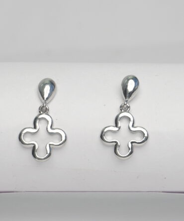 Clover Charm Silver Stud